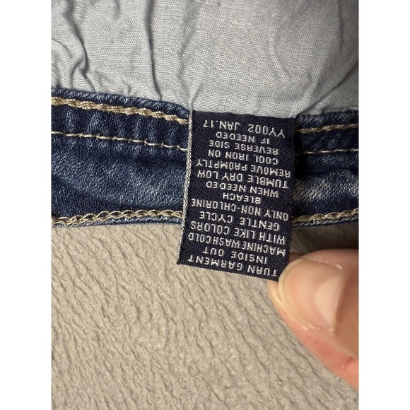 Vanilla Star Jeans Womens 15 Blue Mid Rise Skinny Lace Cuff Stretch Denim Casual - Picture 14 of 16